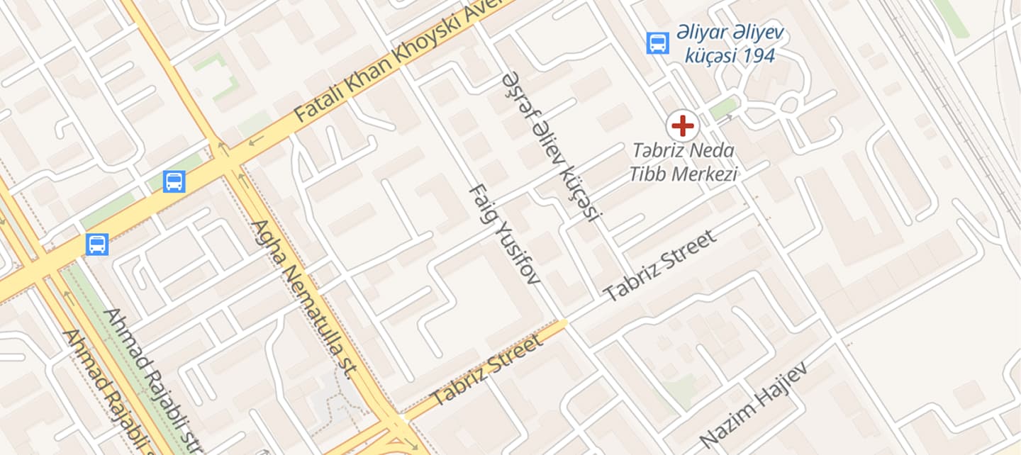 Lux International Hospital xəritədə yerləşməsi
