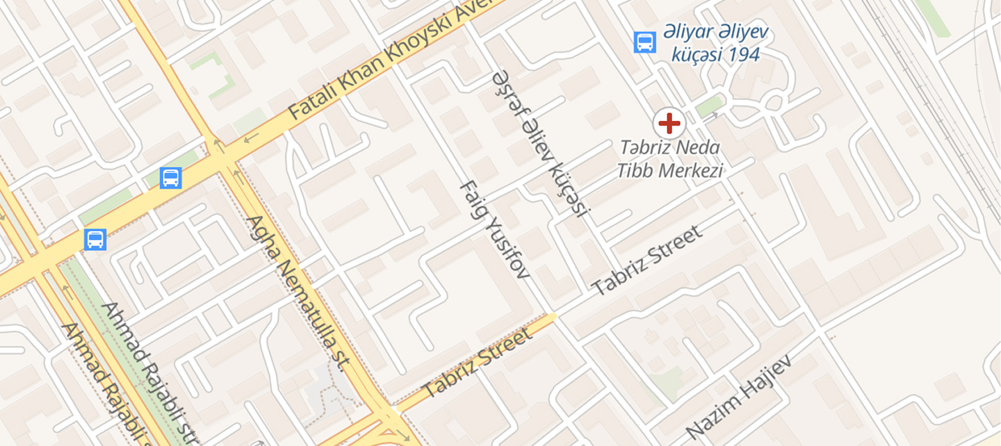 Lux International Hospital xəritədə yerləşməsi
